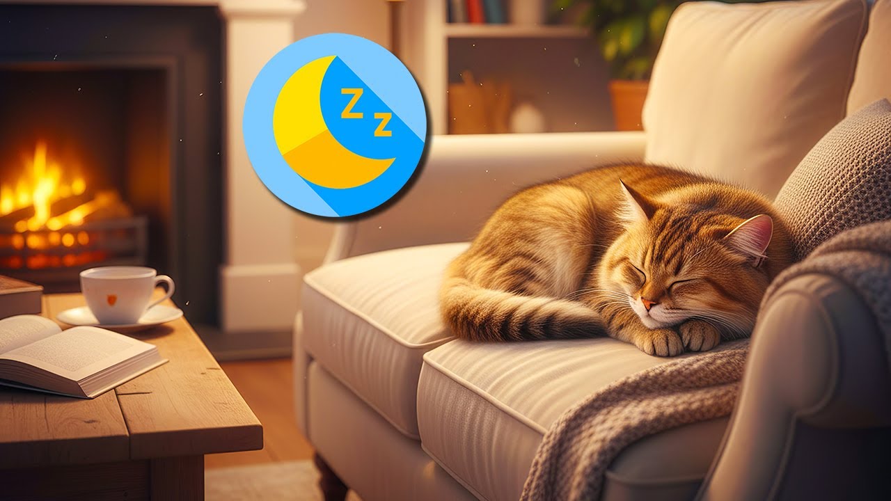 Gatos Ronroneando Junto A La Chimenea: Música ASMR Suave Para Un Sueño Profundo Y Noches Tranquilas