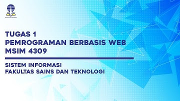 Tugas 1 - MSIM4309 Pemrograman Berbasis Web