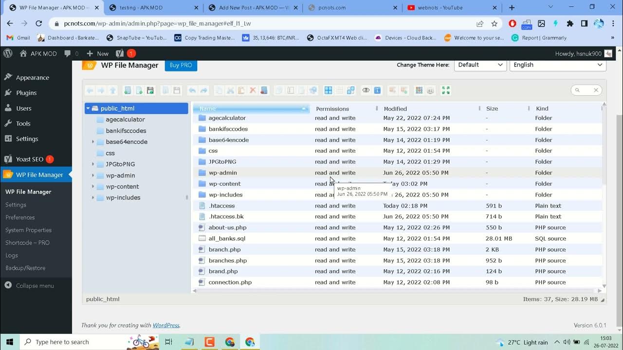 How To Install File Manager in WordPress Dashboard Upload, Delete, Copy