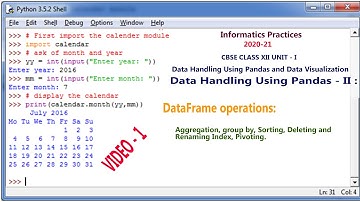 Dataframe Operation|Data handling using pandas II | Class 12 | Informatics Practices| Unit - I