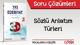 3D Soru Bankası - Sözlü Anlatım Türleri Soru Çözümleri