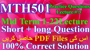 Practice Questions Lecture # 3 | MTH501 | #LinearAlgebra