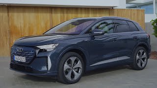 New 2026 Audi Q4 SUV e-tron facelift Plasma Blue | Test Driving