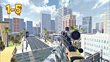 “One Bullet. One Kill. | Sniper Territory Level 1-5 Gameplay Like Never Before 🎯”