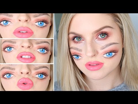 How to Paint on Fake Eyes With Makeup 