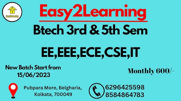 Btech 3rd & 5th Sem EE,EEE,ECE,CSE,IT | New Batch Start from 15/06/2023