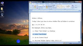 How To Show Hidden Folders & Files in Windows Xp, Vista, 7, 8, 8 1 & 10