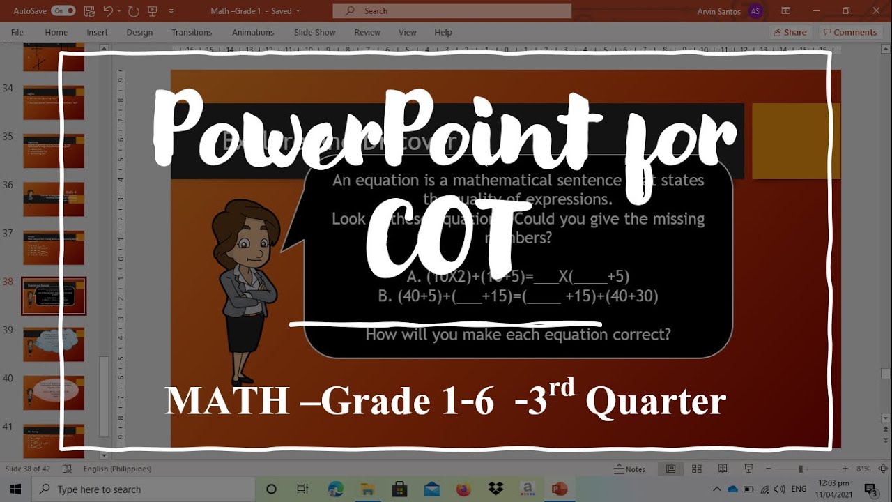 cot powerpoint presentation grade 6