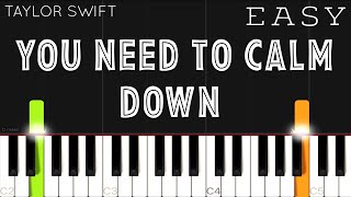 Taylor Swift - You Need To Calm Down | EASY Piano Tutorial Resimi