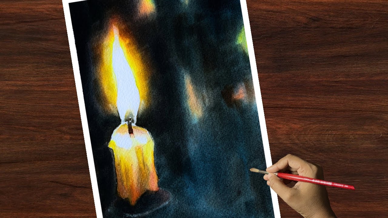Watercolor Candle And Light Painting for Beginners 