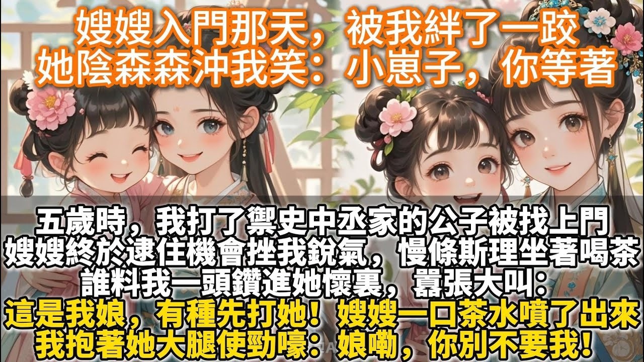 完結溫馨好哭文：嫂嫂入門那天，被我絆了一跤。她陰森森沖我笑：小崽子，你等著。五歲時，我打了禦史中丞家的公子被找上門。嫂嫂終於逮住機會挫我銳氣，慢條斯理坐著喝茶。誰料我鑽進她懷裏：這是我娘，有種先