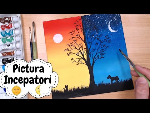 🌙☀️Pictura Simpla pentru Incepatori | Invata sa pictezi