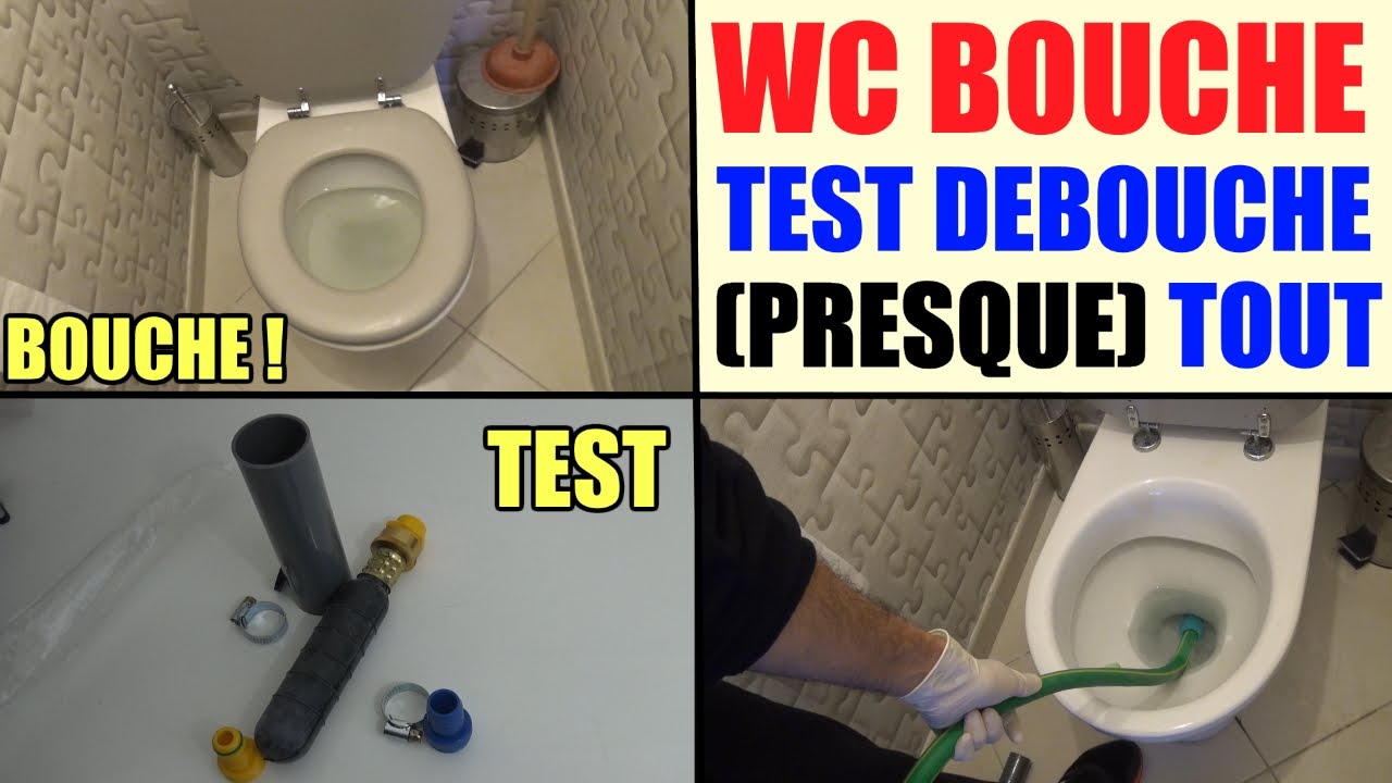 Toilette bouchée wc - le furet - deboucher canalisation wc lavabos  baignoire evier gouttieres test 