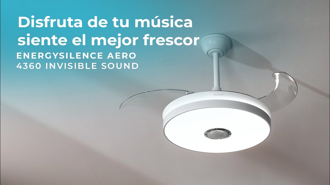 Ventilador de techo EnergySilence Aero 4360 Invisible Sound, 35W, Altavoz Bluetooth, luz Led