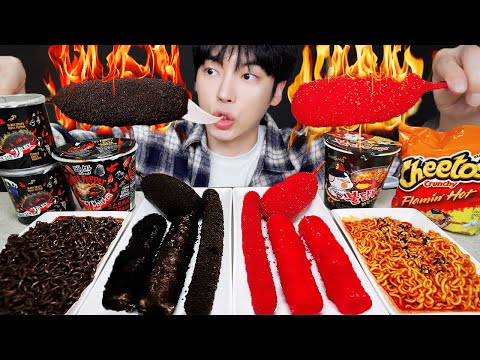 MUKBANG | 고스트 페퍼 VS 치토스 대왕 가래떡 튀김 핫도그 불닭 먹방 & 레시피 FIRE Ghost Pepper Tteokbokki