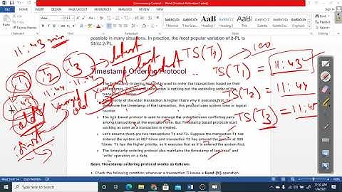 Lecture 4.20 | DBMS | Time Stamping Protocol for Concurrency Control | Dr. Pushpa Choudhary