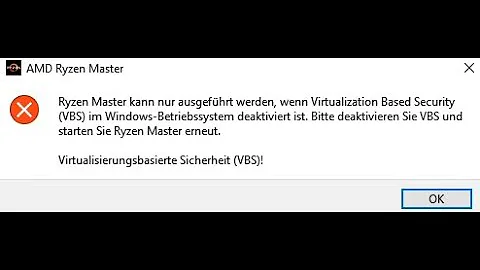 Fixing AMD Ryzen Master VBS Error Message with WSL2