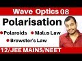 Wave Optics 08 : Polarisation Of Light II Polaroids  II Malus Law II Brewster's Law JEE/NEET