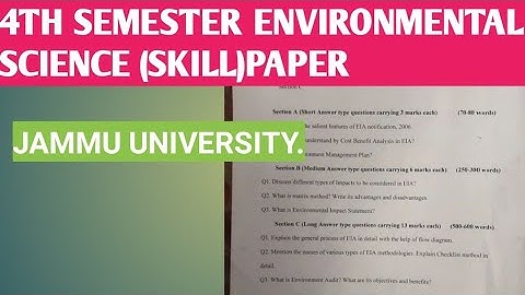 4th semester environmental science (skill(paper Jammu University.