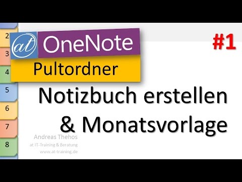 OneNote - Pultordner / Registermappe - Notizbuch und Monatsabschnitt erstellen - Teil 1