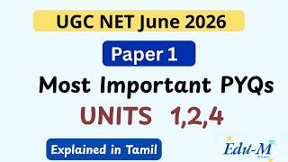 UGC NET | TNSET | Paper 1 | Units 1,2,4| Most Important MCQ Series | Crash Course Details | In Tamil