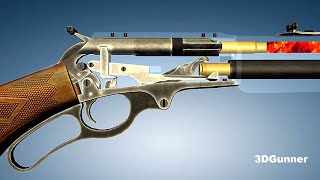 3D Animation: How a Lever Action Rifle works (Marlin)