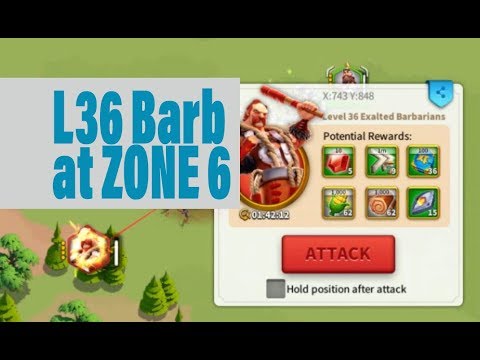 Rise of Kingdoms teleporting to zone 6 where L36 barbs is unlocked