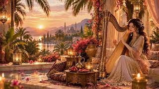 3 Hours of Relaxing Harp Music 🌴 Persian-Inspired Harp | Tropical Garden & Sunset Ambience