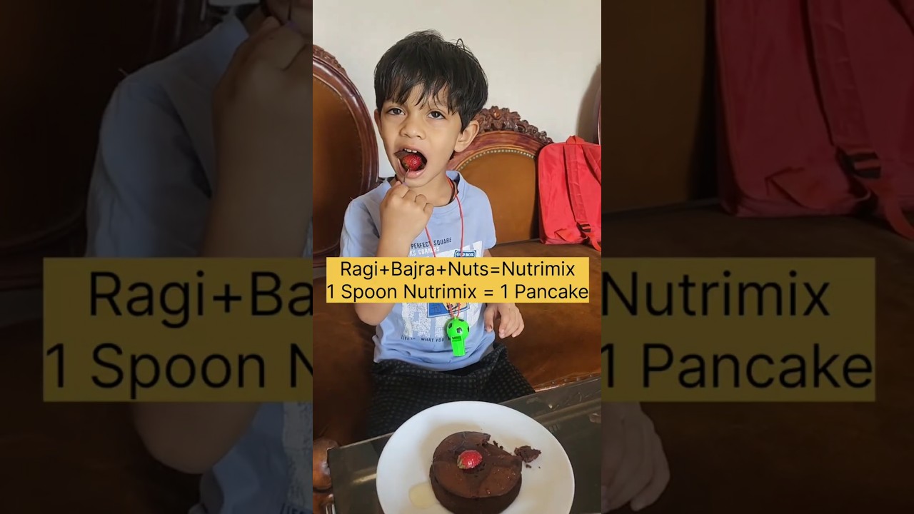 Homemade Nutrimix Chocolate Pancake for Kids 🥞No maida ❌ No sugar ❌