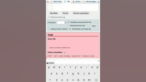 membuat database menggunakan Awebserver