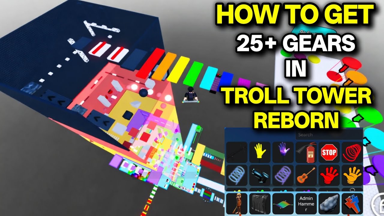 HOW TO GET 25+ FREE GEARS IN TROLL TOWER REBORN ROBLOX |(My Favourite Troll Tower)BaBa Gaming