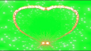 Green Screen Animation Best Heart Draws and Particles Flying Chromakey Футж Сердце частицы хромакей
