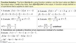 1 2 3 Finite Math   Function Notation