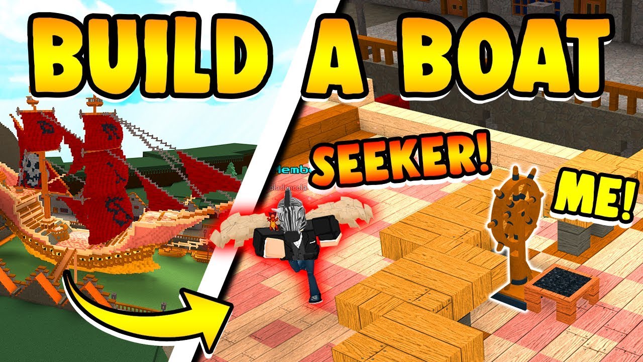 Build a Boat HIDE AND SEEK On a giant SHIP!!! ( Hiding as BLOCKS!!! )