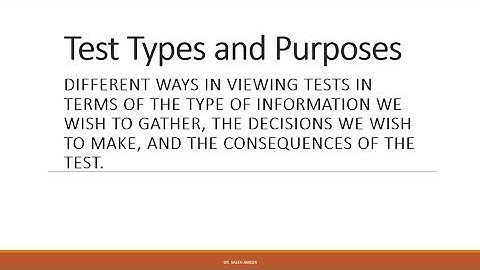 Language Testing: Test types and purposes