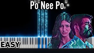 Po Nee Po - EASY Piano Tutorial | 3 (Moonu) | Anirudh | VVIE Melody