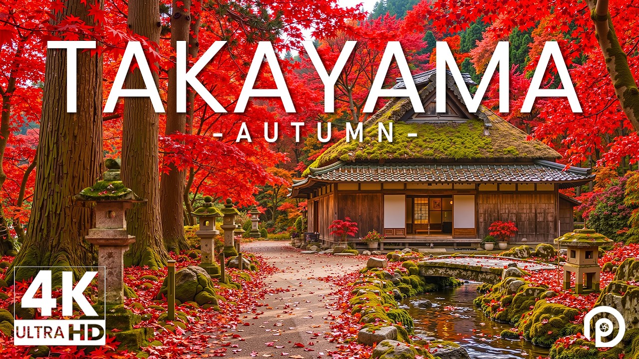 Takayama Autumn 4K 🇯🇵 – Historic Villages, Red Maple Leaves