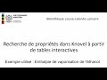 Recherche de propriétés dans Knovel à l