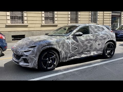 New Ferrari Purosangue suv driving in Milan!