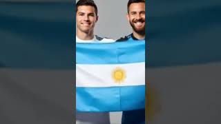 Famous Ronaldo holds the Argentina flag with Messi #messi  #ronaldo #ytshorts #yt #ytshort #youtubeshorts Wealth
