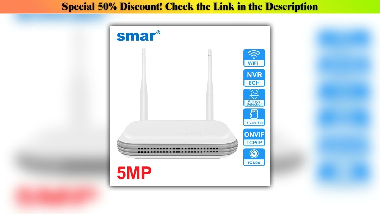 Best Seller 8CH Wifi NVR H.265 Network Video Recorder for 3MP/5MP Wireless System System Support Fa