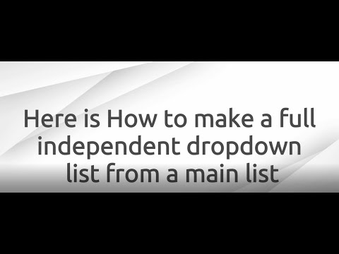 Independent Drop down list trick