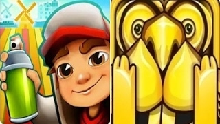 Subway Runner Surf vs Temple Bunny Run screenshot 4