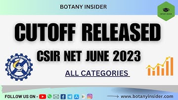 CSIR RESULTS JUNE 2023 OUT @BotanyInsider CSIR NET LIFESCIENCES