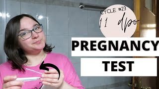 Early Pregnancy test at 11 dpo || Is the faint line getting darker?? || TTC Baby #3 Cycle 23