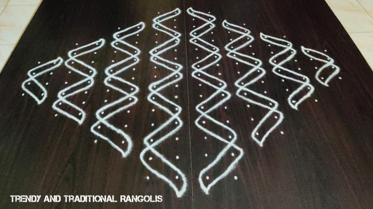 Big easy melikala muggulu |16-4-4 dots kambi kolam | new year kolam |Trendy and traditional rangolis