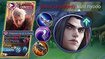 TRASH TALKER BUFF LEOMORD TOP GLOBAL OPPONENT IN EXP LANE! | YU ZHONG PERFECT COMBO - MLBB