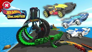 Hot Wheels Unlimited - Unlocked Black RD 02 Car Then Race in The Triple Gator Track