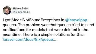 Laravel Queues: What if Model is Deleted Before Execution?