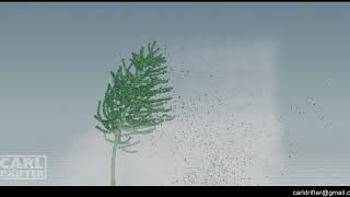 the making of tree dynamic simulation in houdini